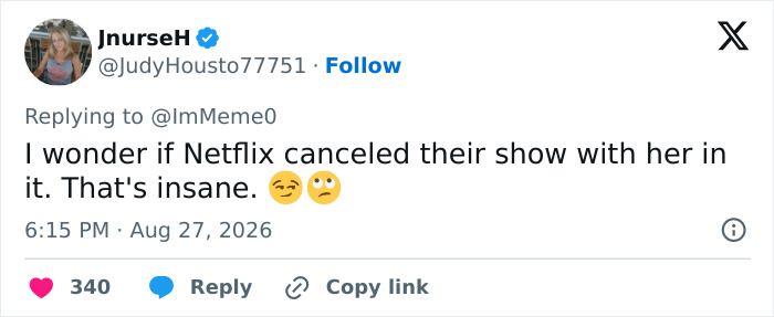 Screenshot of a tweet by JnurseH about an influencer's career journey and a cancelled show. Screenshot of a tweet by JnurseH about an influencer's career journey and a cancelled show.