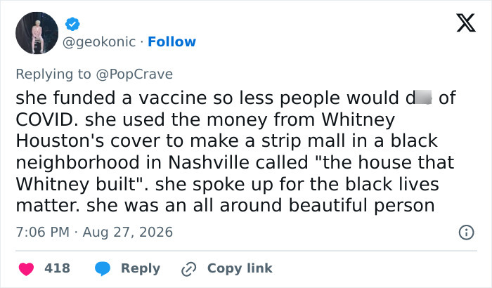 Screenshot of a tweet detailing Dolly Parton’s selfless offer, including funding a vaccine and supporting Black Lives Matter. Screenshot of a tweet detailing Dolly Parton’s selfless offer, including funding a vaccine and supporting Black Lives Matter.