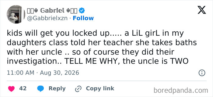 A tweet about a funny and confusing situation with a daughter's class, showcasing the comedy of raising kids.