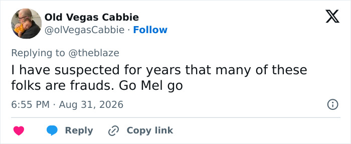 A tweet from @olVegasCabbie supporting Mel Gibson amidst backlash for mocking a deaf interpreter at Fan Expo. A tweet from @olVegasCabbie supporting Mel Gibson amidst backlash for mocking a deaf interpreter at Fan Expo.