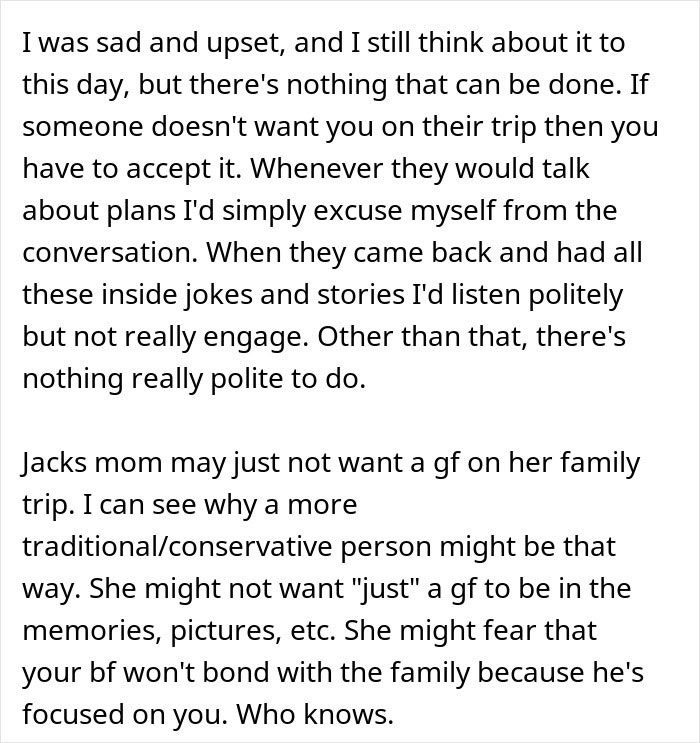A screenshot of a Reddit comment section where a user explains how a woman uncovers her boyfriend's family's cruel plan. A screenshot of a Reddit comment section where a user explains how a woman uncovers her boyfriend's family's cruel plan.