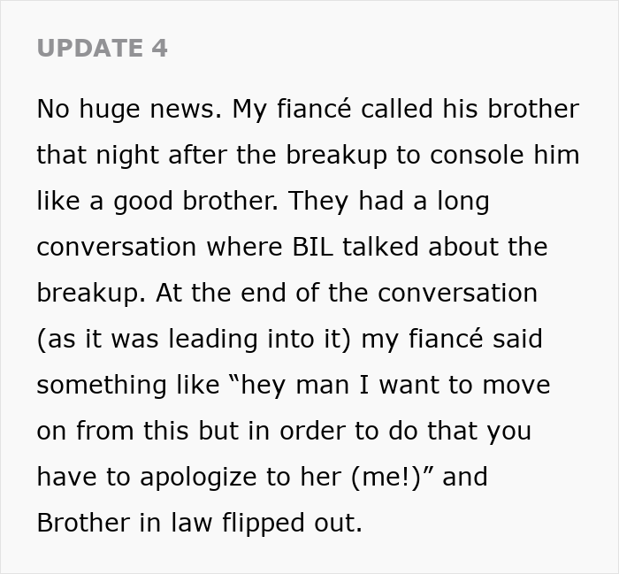 A wedding dispute shows how a small request from in-laws can tear a family apart. Update 4 details a brother-in-laws emotional outburst. A wedding dispute shows how a small request from in-laws can tear a family apart. Update 4 details a brother-in-laws emotional outburst.