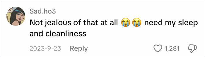 A social media comment from Sad.ho3 about not being jealous of blue-collar husbands. A social media comment from Sad.ho3 about not being jealous of blue-collar husbands.