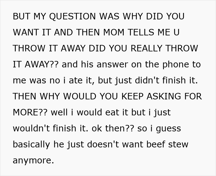 The woman questions her dad about his food habits, suspecting her paranoid mom's influence on their father-daughter bond. The woman questions her dad about his food habits, suspecting her paranoid mom's influence on their father-daughter bond.