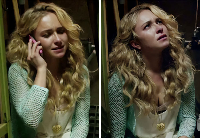 Two images of Hayden Panettiere crying, on the phone and looking up, during her heartbreaking final days. Two images of Hayden Panettiere crying, on the phone and looking up, during her heartbreaking final days.