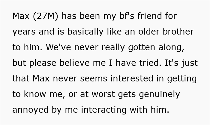 Text detailing Max and his friendship with the man, playing friends against each other. Text detailing Max and his friendship with the man, playing friends against each other.