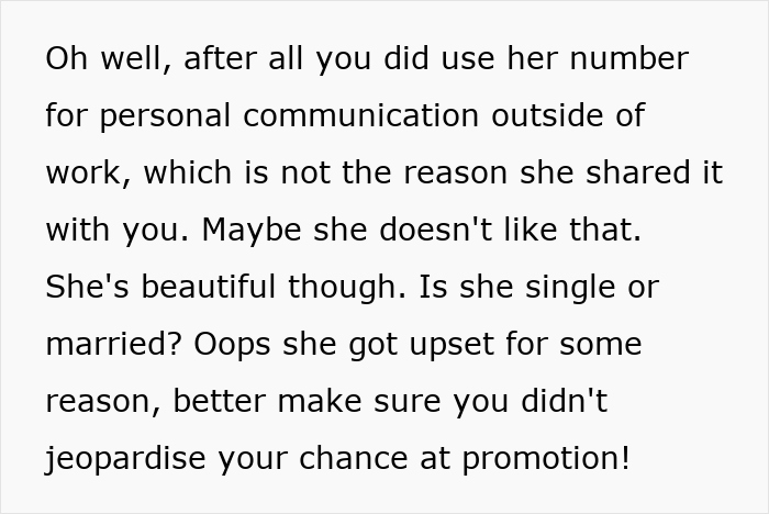 Text about coworker using number for personal reasons, asking if she's married or single, instead of tech help.