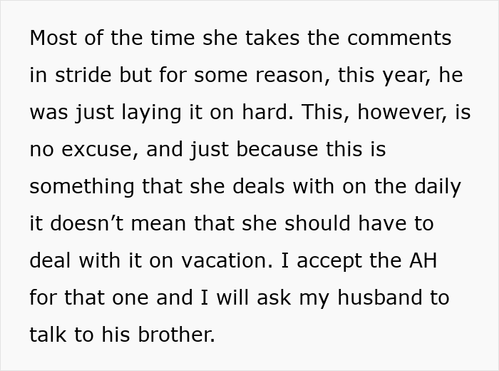 Text explaining how the best friend deals with harassment from in-laws on family vacation. Text explaining how the best friend deals with harassment from in-laws on family vacation.