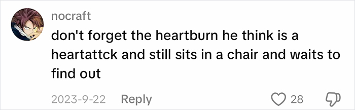 A social media comment from nocraft about the new trend, mentioning a blue-collar husband's health concerns. A social media comment from nocraft about the new trend, mentioning a blue-collar husband's health concerns.