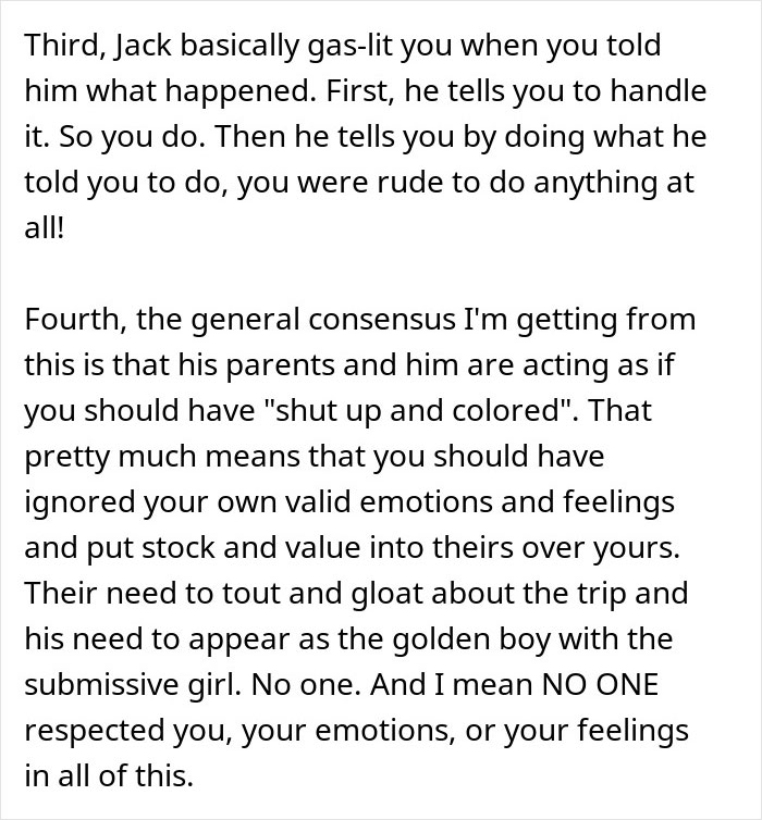 A woman uncovers her boyfriend's family's cruel plan, detailing how they gaslighted her and disrespected her feelings. A woman uncovers her boyfriend's family's cruel plan, detailing how they gaslighted her and disrespected her feelings.