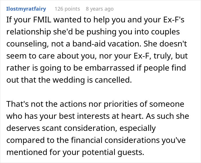 A screenshot of a Reddit comment discussing a MILs intentions after a bride is furious and realizes the problem was her fiancee. A screenshot of a Reddit comment discussing a MILs intentions after a bride is furious and realizes the problem was her fiancee.
