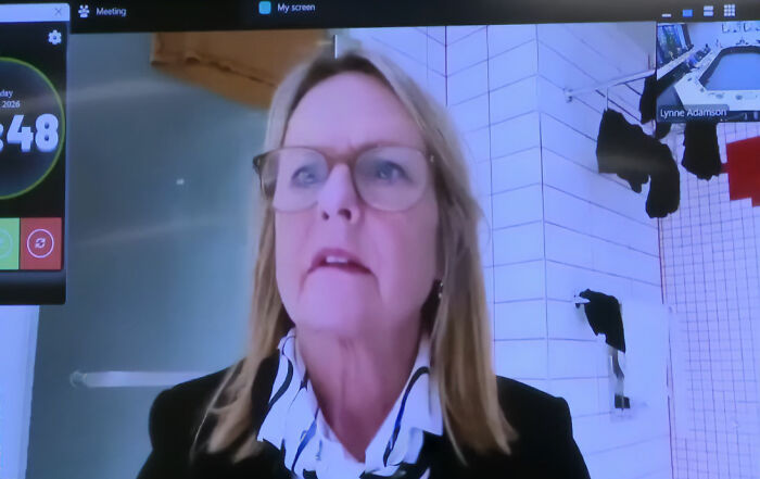 Politician caught in awkward scandal with her laundry visible in the background during a livestreamed meeting. Politician caught in awkward scandal with her laundry visible in the background during a livestreamed meeting.