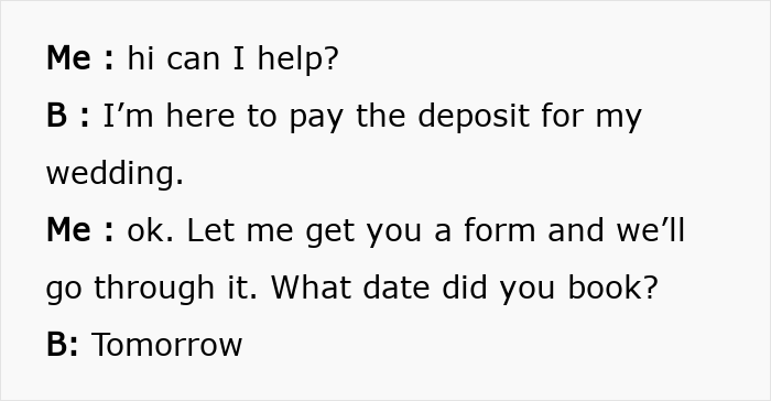 Bride Comes In To Pay For Wedding One Day Before Getting Married, Surprised They Kick Her Out Bride Comes In To Pay For Wedding One Day Before Getting Married, Surprised They Kick Her Out