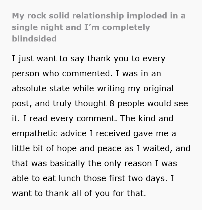 Woman Blindsided By Sudden End To Her “Rock Solid” Relationship Of 5 Years Woman Blindsided By Sudden End To Her “Rock Solid” Relationship Of 5 Years