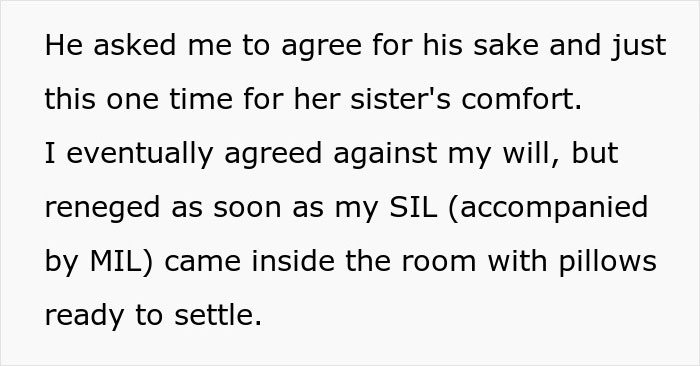 Screenshot discussing the wife's struggle to defend her marital bed from in-laws.