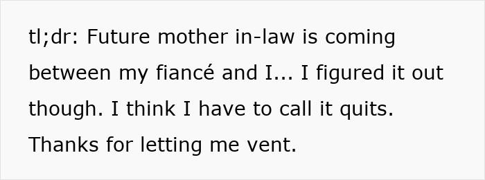 Future MIL Spends Years Sabotaging Son’s Relationship, Pushes His Fiancée Close To Calling It Quits Future MIL Spends Years Sabotaging Son’s Relationship, Pushes His Fiancée Close To Calling It Quits