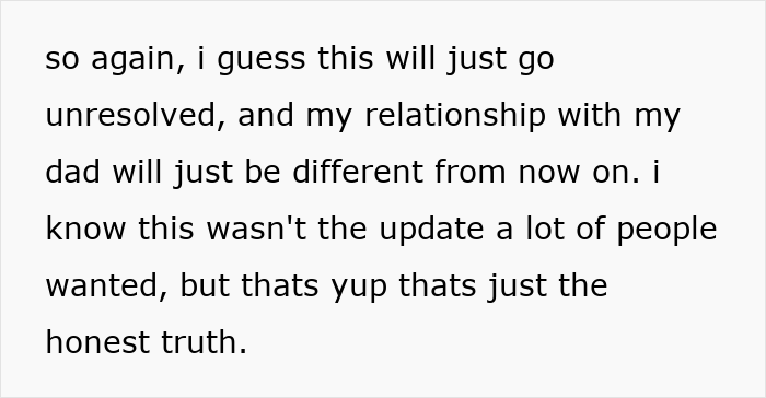 Text about a father-daughter bond being different and unresolved due to a paranoid mom. Text about a father-daughter bond being different and unresolved due to a paranoid mom.