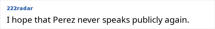 A comment about Perez Hilton speaking publicly, relating to the heartbreaking question from his hospital bed.