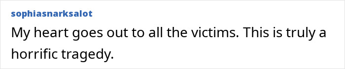 A comment expressing sorrow for the victims of the Bryan Kohberger house tragedy. A comment expressing sorrow for the victims of the Bryan Kohberger house tragedy.