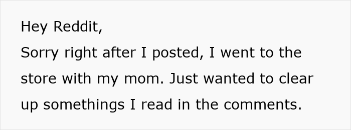 Screenshot of Reddit text from an adopted teen clarifying comments after their birth parents' wild demand. Screenshot of Reddit text from an adopted teen clarifying comments after their birth parents' wild demand.