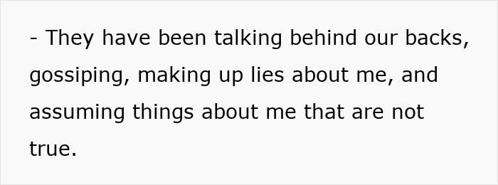 A screenshot of text outlining a wedding dispute, where in-laws are gossiping and making up lies about the couple. A screenshot of text outlining a wedding dispute, where in-laws are gossiping and making up lies about the couple.