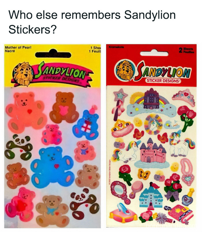 Sandylion Stickers with teddy bears, unicorns, and castles. Iconic designs that bring 90s and 00s nostalgia.