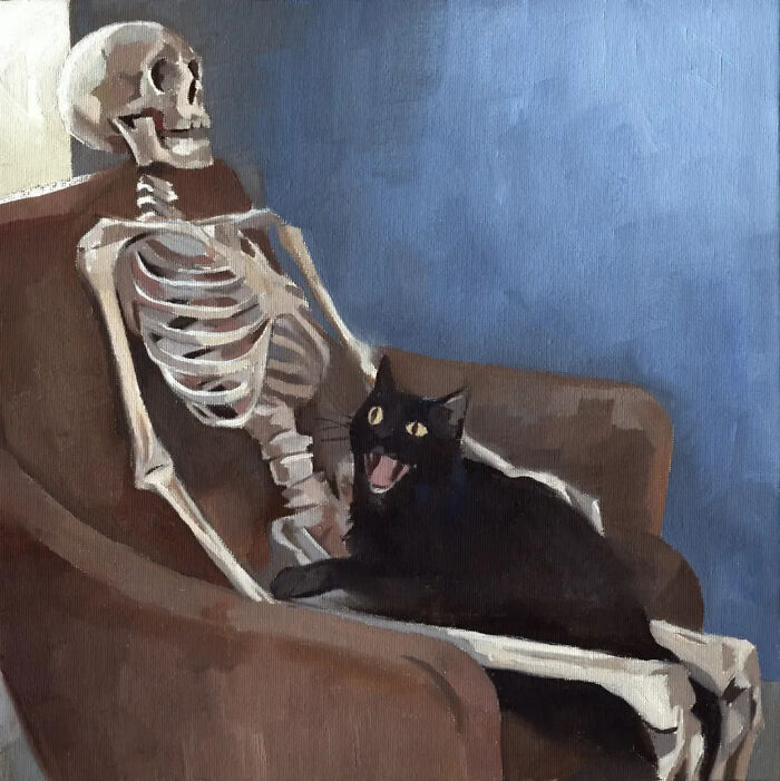 32 New Hilariously Absurd Oil Paintings That Turn Internet Cats And Viral Chaos Into Fine Art