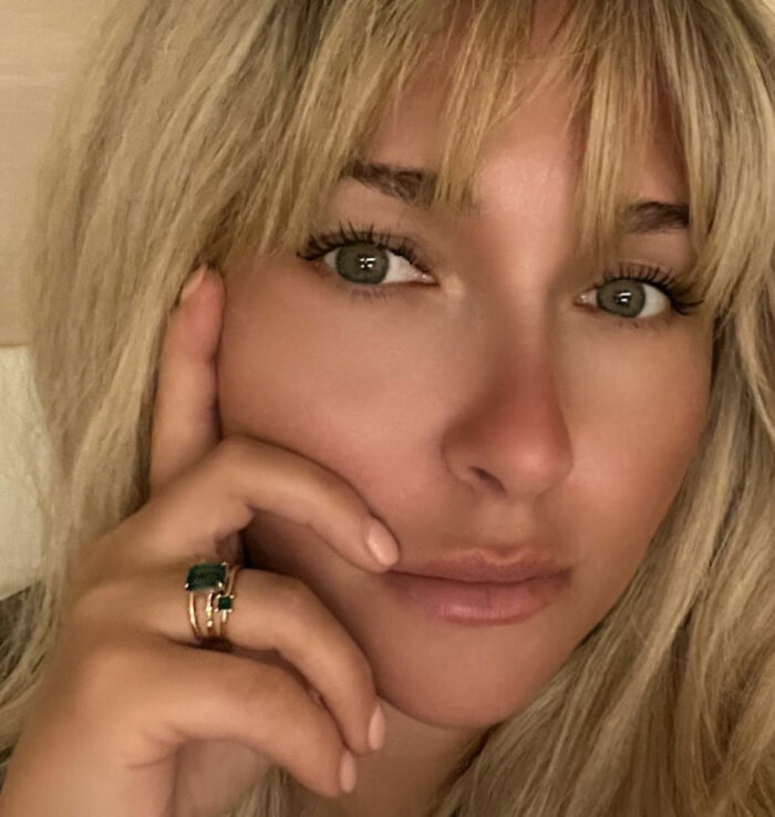 Close-up of Hayden Panettiere, hinting at her childhood history.