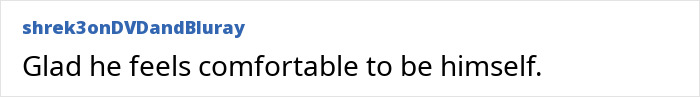 Screenshot of a comment: Glad he feels comfortable to be himself, supporting the rock star coming out as gay.