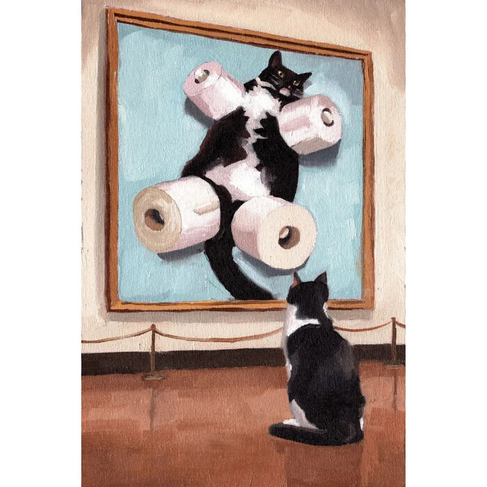 32 New Hilariously Absurd Oil Paintings That Turn Internet Cats And Viral Chaos Into Fine Art