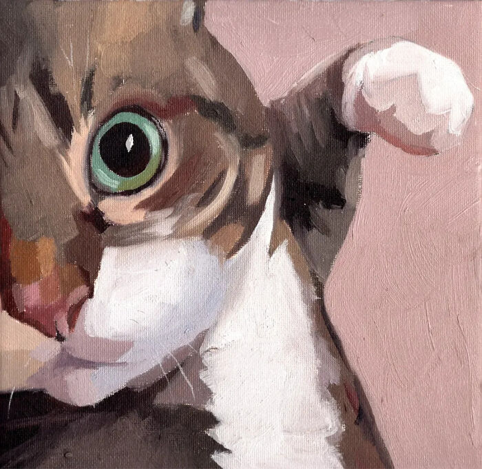 32 New Hilariously Absurd Oil Paintings That Turn Internet Cats And Viral Chaos Into Fine Art