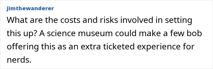A comment asking about the costs and risks of displaying the new color, Olo, possibly in a science museum.