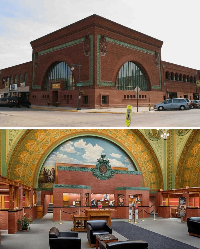 Some Of Louis Sullivan's 'Jewelboxes', Which Are Banks He Designed In Small Towns The Midwest. National Farmer's Bank, Owatonna, Minnesota (1908)