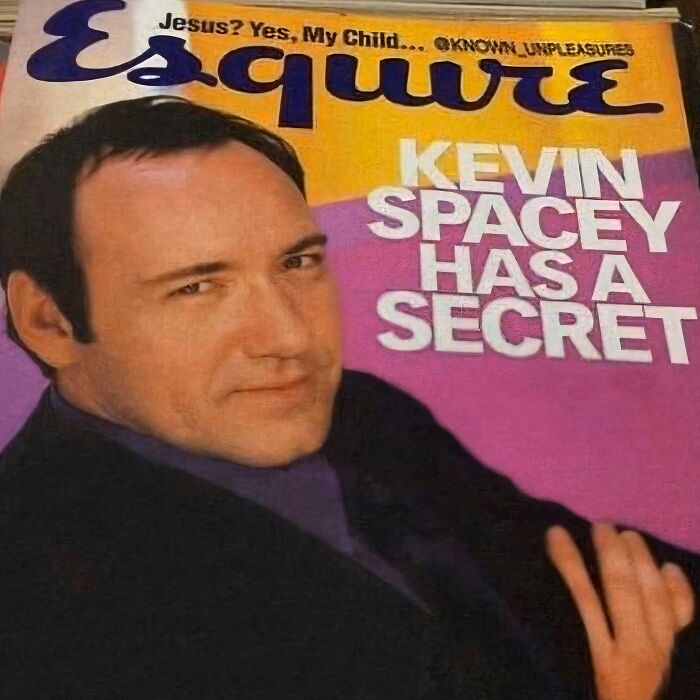 Kevin Spacey on an Esquire cover, a cringe-worthy image of things that aged so poorly.