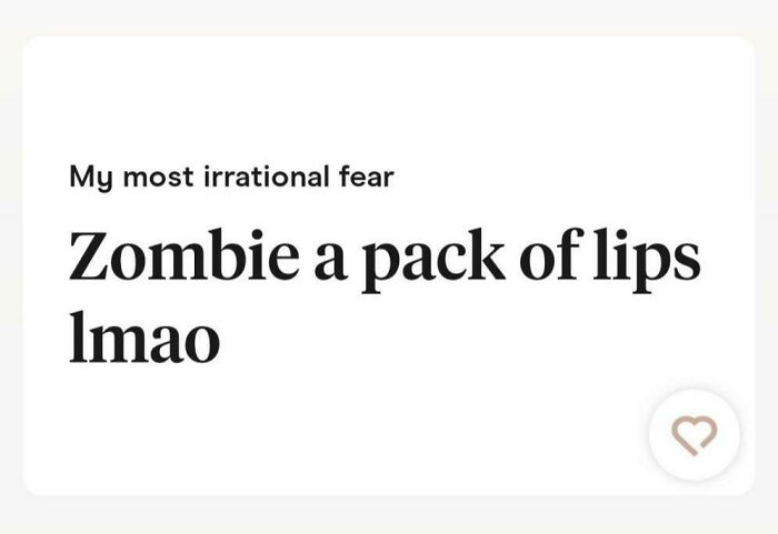 A social media post about an 'irrational fear' of 'zombie a pack of lips,' an example of dumb people with low IQ.