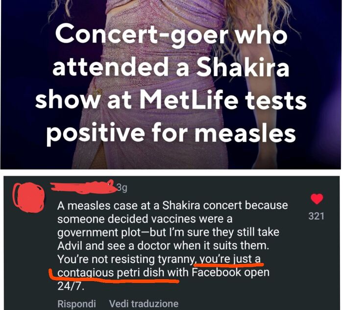 A comment delivers a savage verbal knockout, calling someone a contagious petri dish.