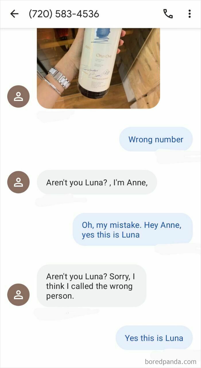 A scammer's rookie move foiled by the wrong person, leading to a confusing and amusing text exchange.