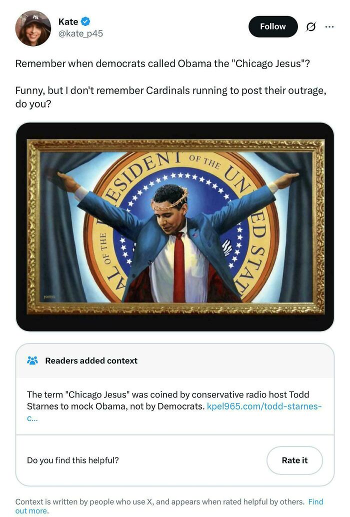 A social media post with a fact-checked claim about Obama being called Chicago Jesus, highlighting people fact-checked.