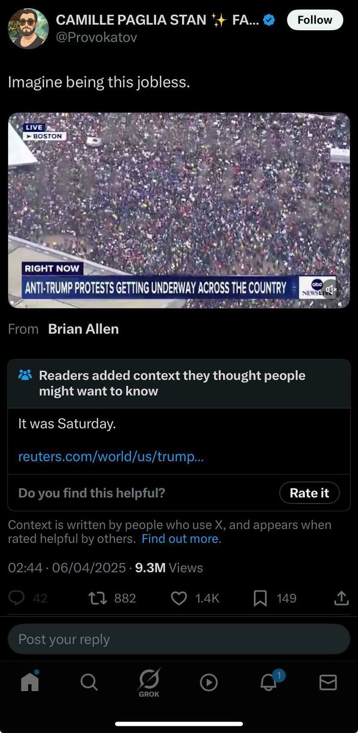 Anti-Trump protests with a fact-checked timestamp, showing people who got fact-checked.