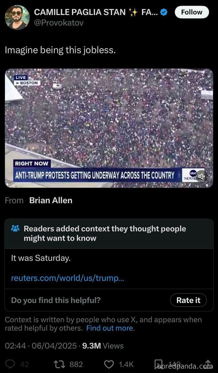 Anti-Trump protests with a fact-checked timestamp, showing people who got fact-checked.