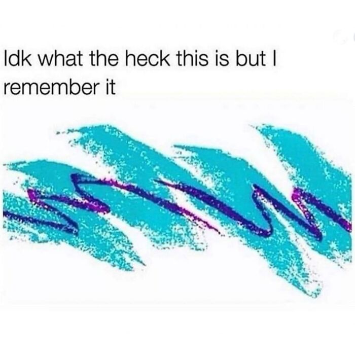 A hilarious meme showing a recognizable abstract pattern, bringing back nostalgic feelings and a good mood.
