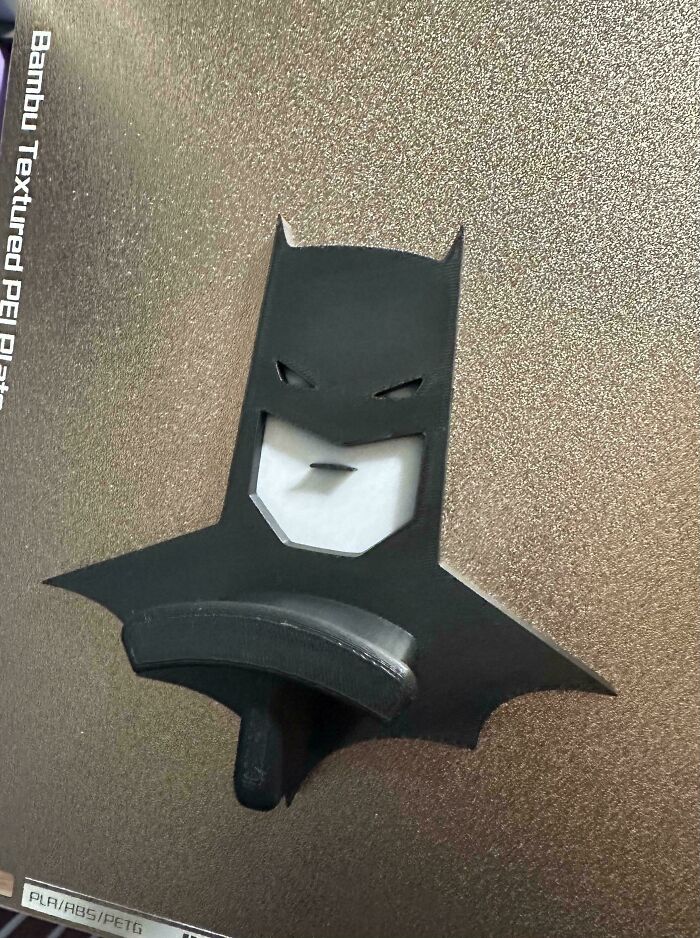 A brilliant 3D printed Batman bust in black and white, made using 3D printers.