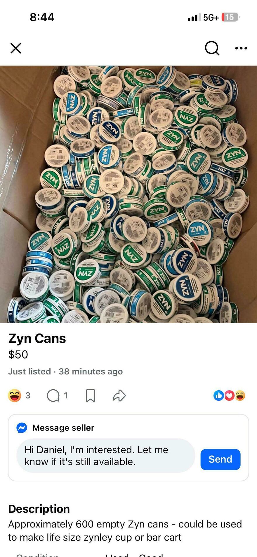 600 Empty Zyns For $50!
