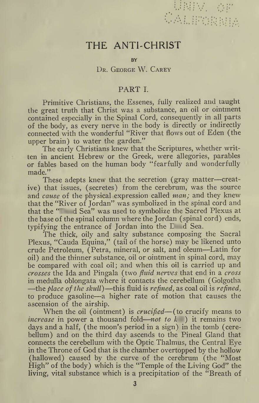 A page from a book titled The Anti-Christ, one of many incredible things happening on Earth.