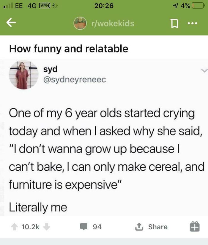 A tweet about a 6-year-old crying, which is being called out as an example of people lying.