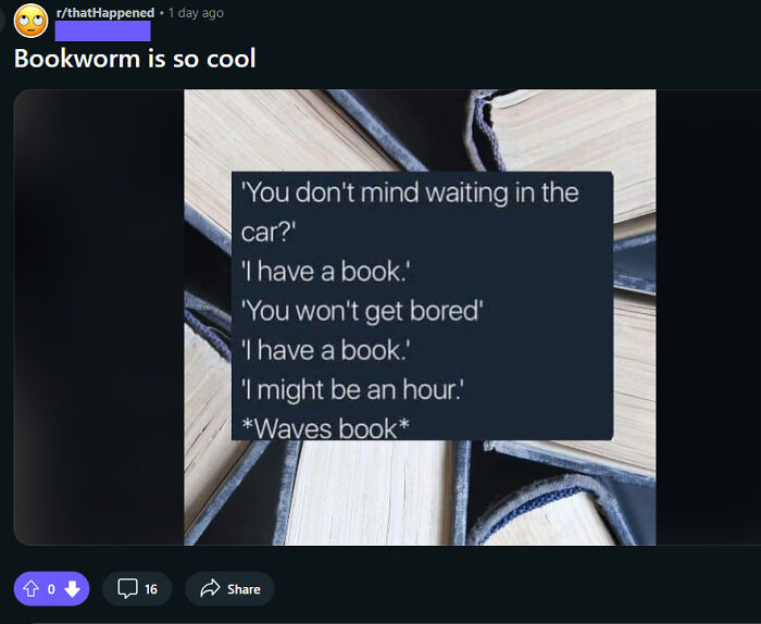 A social media post with people called out for lying about a bookworm conversation about waiting with a book.
