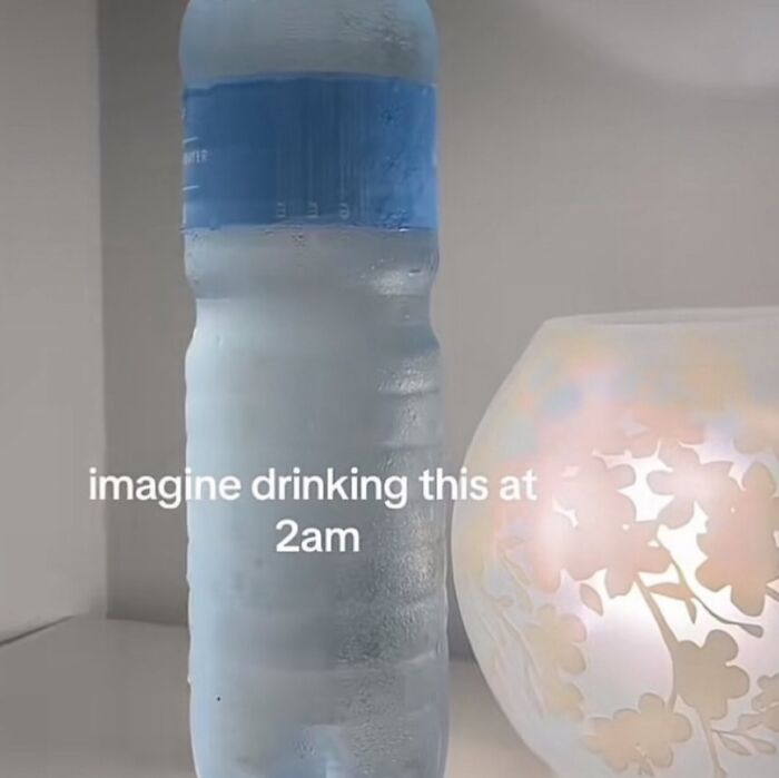 Hilarious meme about drinking cold water at 2 AM while procrastinating.