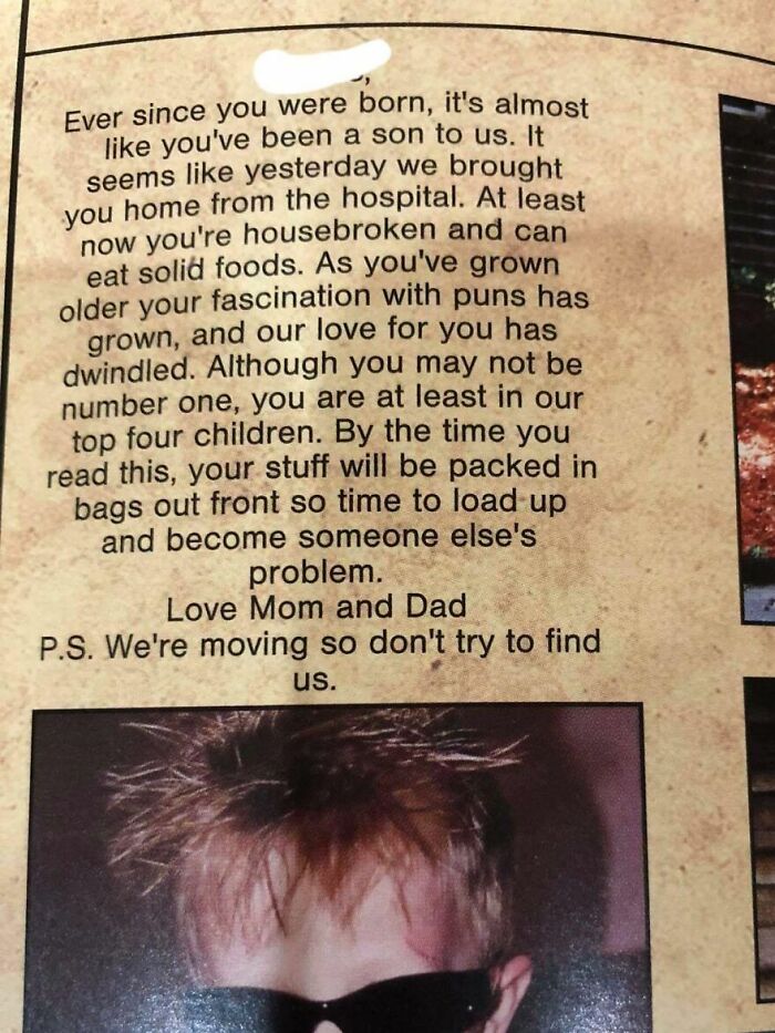 Throwback To When My Mom Forgot To Submit My Senior Baby Ad For The Yearbook And Asked My Dad To Do It