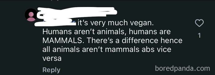 A hilarious moment where a person is confidently wrong about humans being animals.