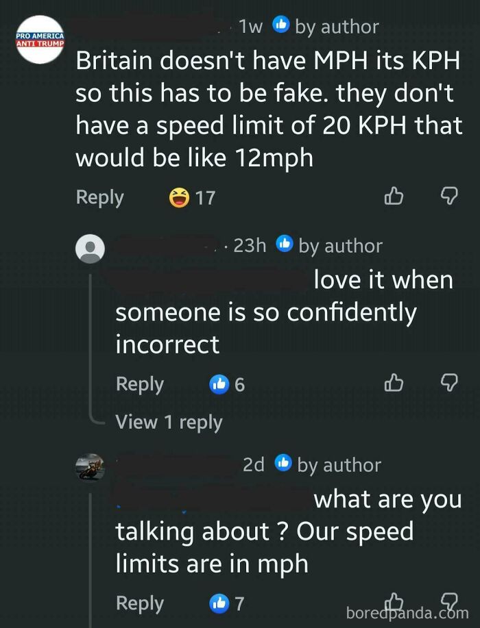 A cringe moment showing people being wrong with full confidence about UK speed limits.